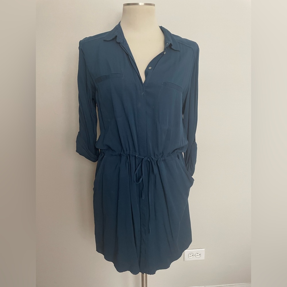 Teal shirt dress by Lou & Grey from LOFT